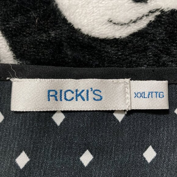 RICKI'S Plus-size black white diamond print tank top ~ Goth 2X XXL 3X XXXL shirt - Picture 2 of 13